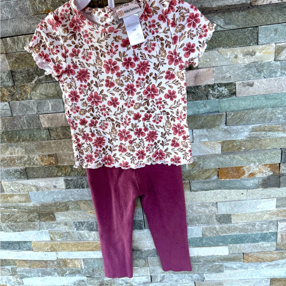 Floral Top and Leggings Set